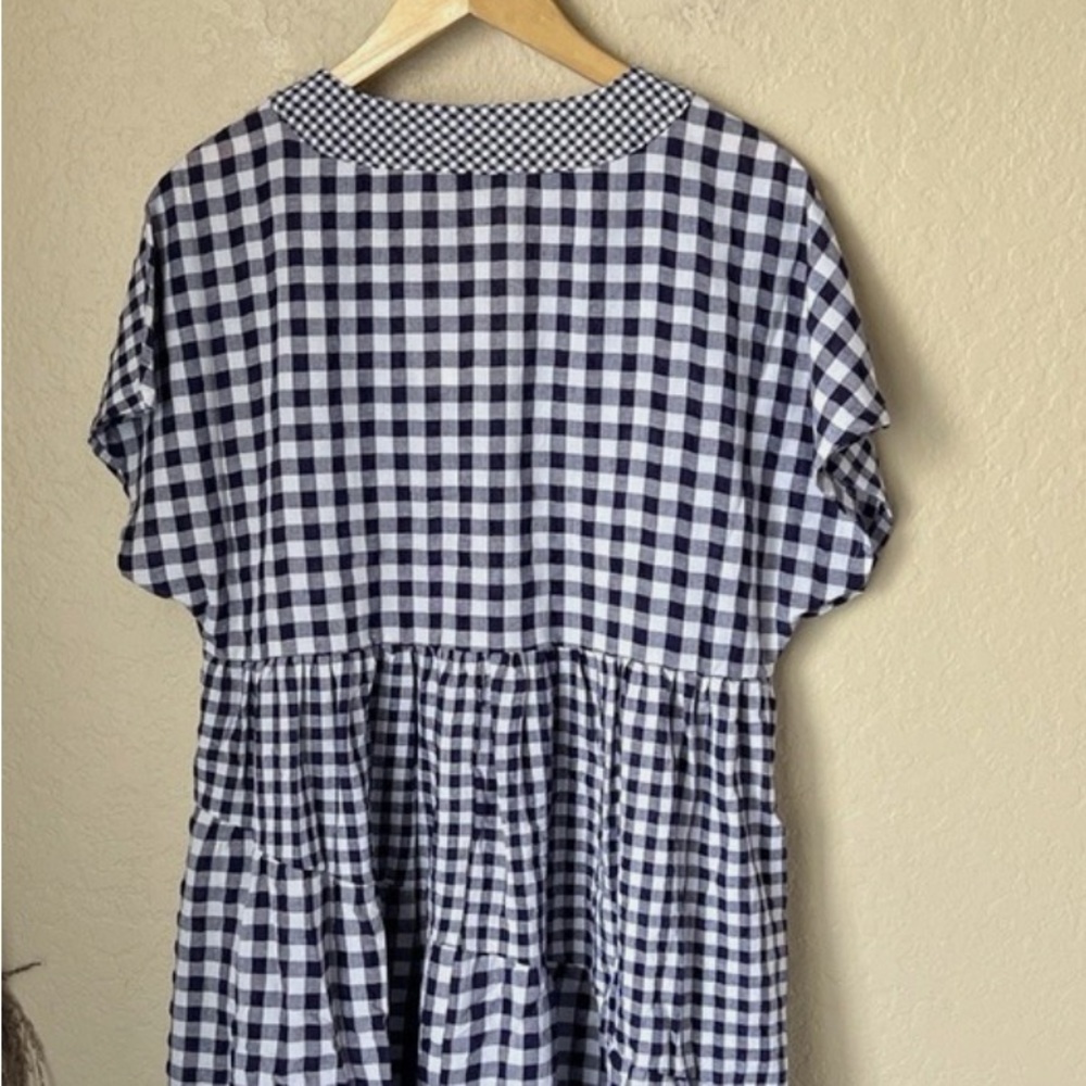 NWT Anthropologie 11.1 Tylho Navy & White Gingham Dress Size Large $138 - Picture 6 of 9